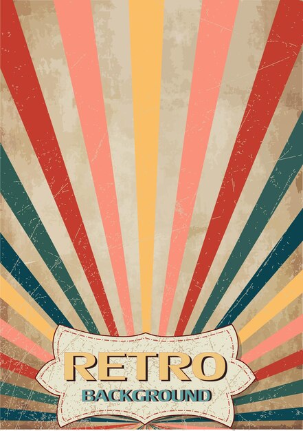 Vector line in style of 70sclassic vintage retro rays backgroundabstract retrosunbeamgeometric pattern