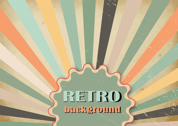 Vector line in style of 70sclassic vintage retro rays backgroundabstract retrosunbeamgeometric pattern