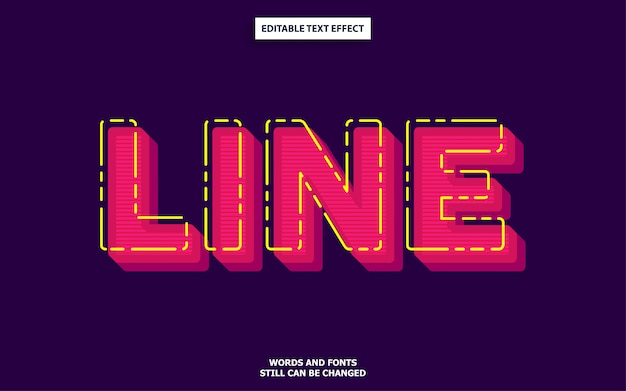 Line style editable font effect