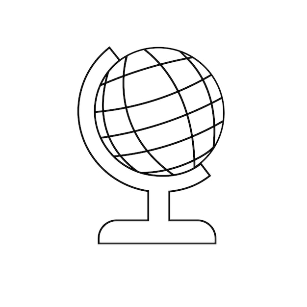 Vector line style globe vector illustration