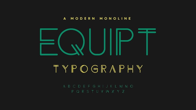 Line stylish modern font alphabet typography monoline vector illustration