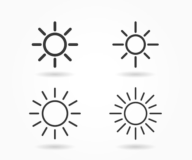 Line Sun Icon vector