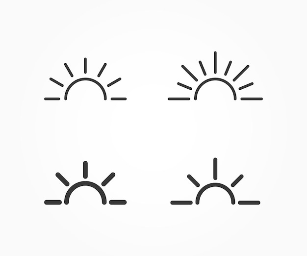 Line Sunset and Sunrise icon vector