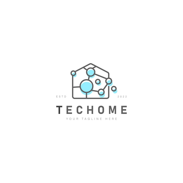 Line tech home connect logo ontwerp pictogram illustratie