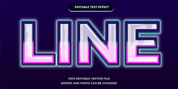 LINE text effect tech style with editable font