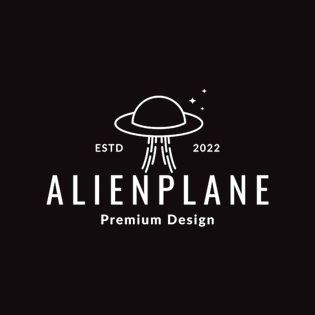 Linea ufo alieno aereo logo design grafico vettoriale icona simbolo illustrazione idea creativa