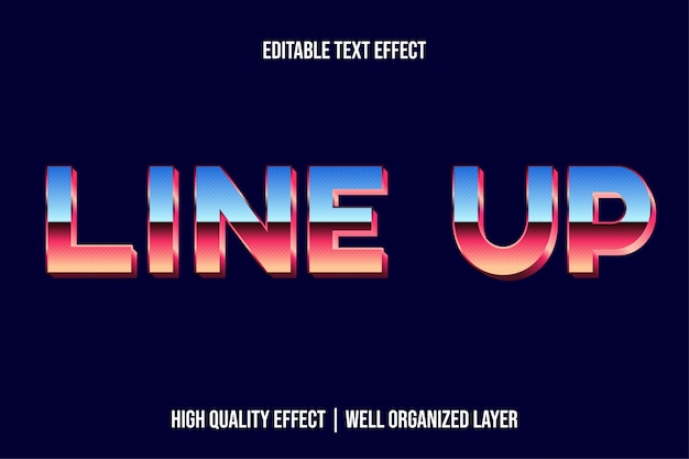 Line up 3d text effect style for movie title