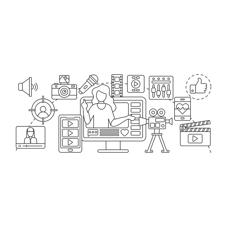 촬영의 라인 벡터 디자인