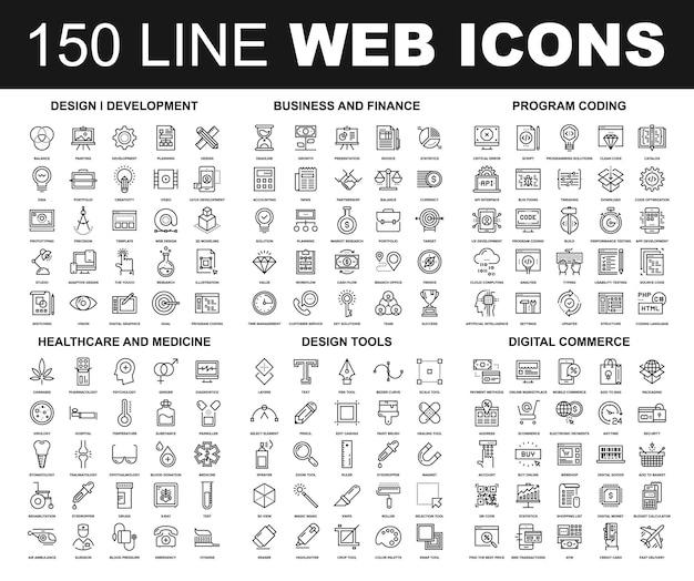 Vector line web icons