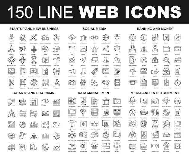 Vector line web icons