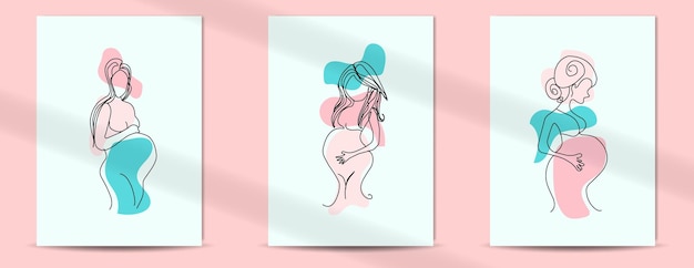 line women pregnant boho abstract