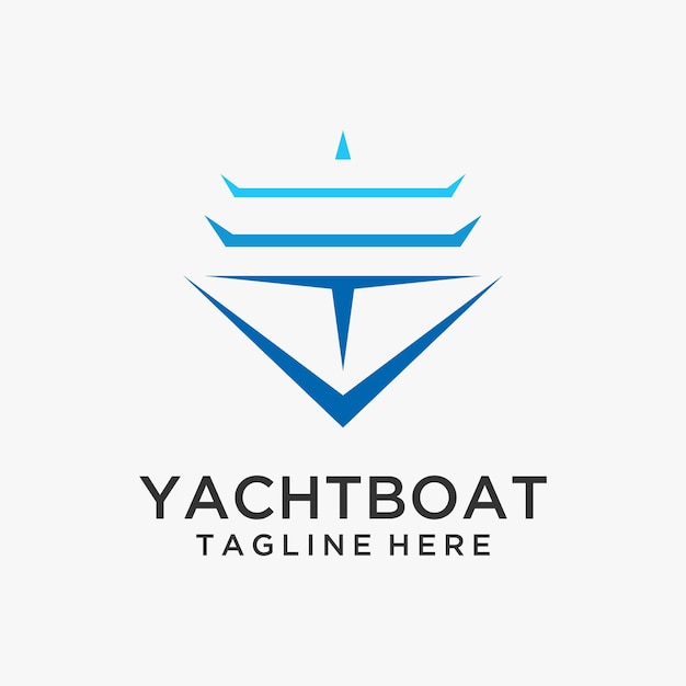 Vettore design del logo dello yacht di linea