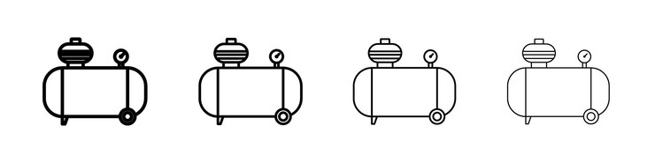 Vector lineair logo van het compressor-icono geïsoleerd