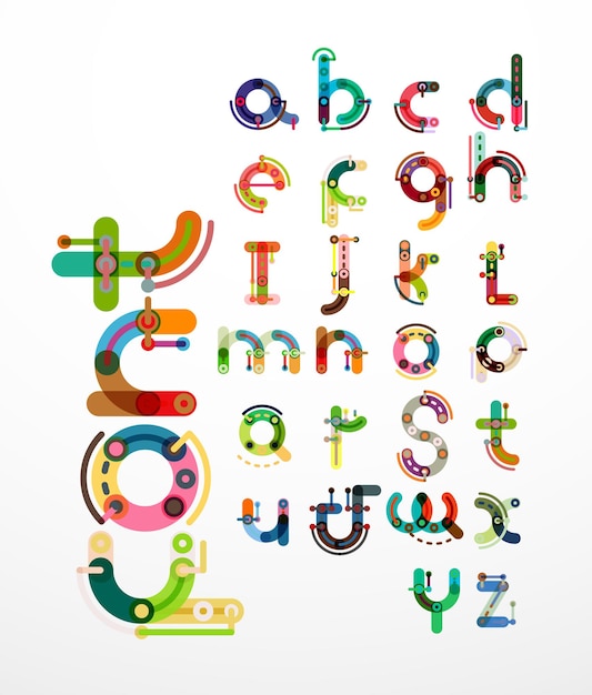 Lineair ontwerp lettertype alfabet