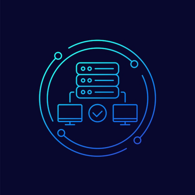 Lineair ontwerp van het icoon van de proxyserver