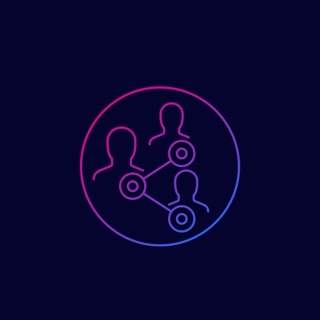 Lineair pictogram voor verbinding delen