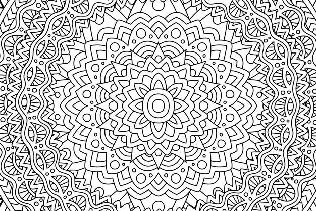 Lineair zwart en wit patroon voor het kleuren van boek