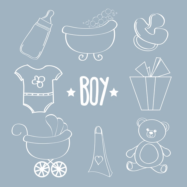 Lineaire babyjongen items instellen