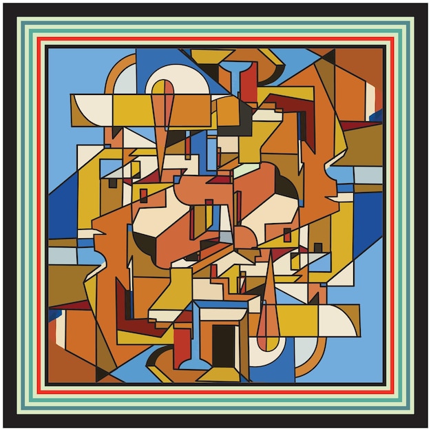 lineaire geometrische abstracte kunstdruk naadloos beide zijden herhaalde druk