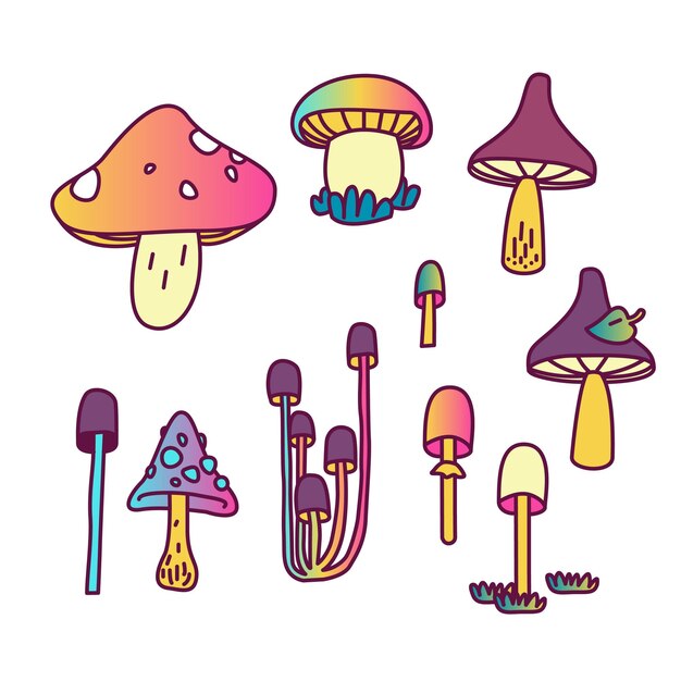 Lineaire kleurenpaddestoelen