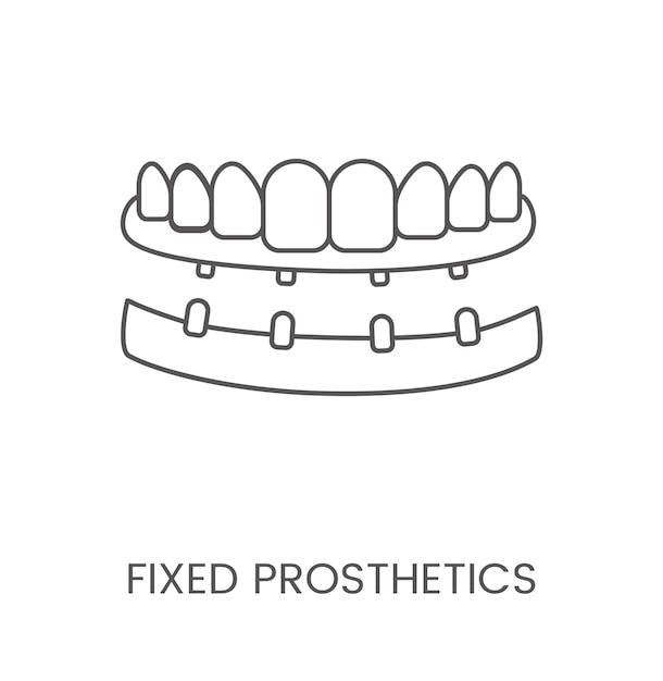 Vector lineaire pictogram vaste prothesen vectorillustratie voor tandheelkundige kliniek