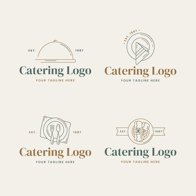 Vector lineaire platte cateringlogo's