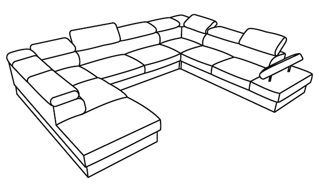 Lineaire vectorillustratie van een bank Meubilair voor uw interieur in de stijl van minimalisme Meubilair icoon