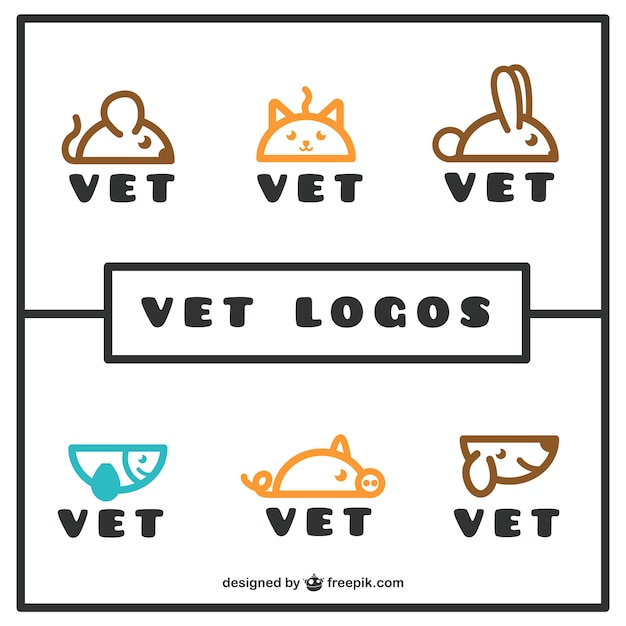 Vector lineal dierenarts logo pack