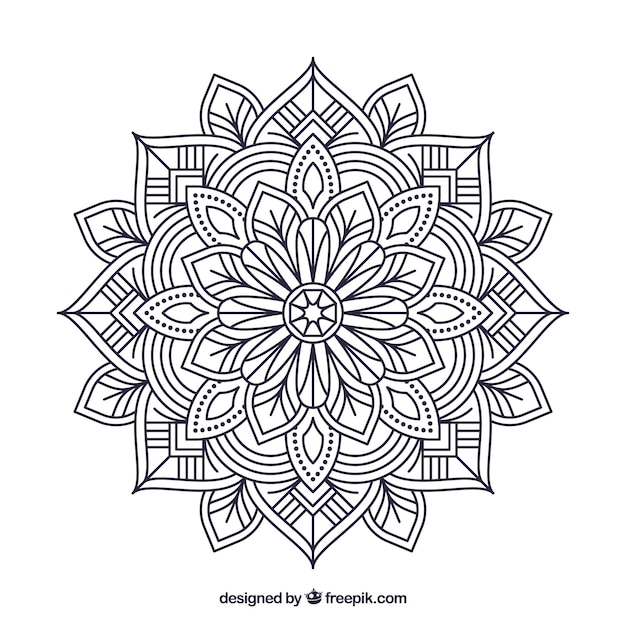 Vector lineal mandala achtergrond