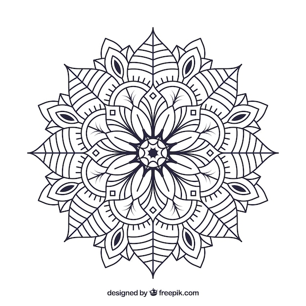 Vector lineal mandala achtergrond