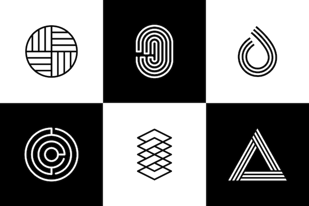 Вектор Шаблон логотипа фирменного стиля линейных форм