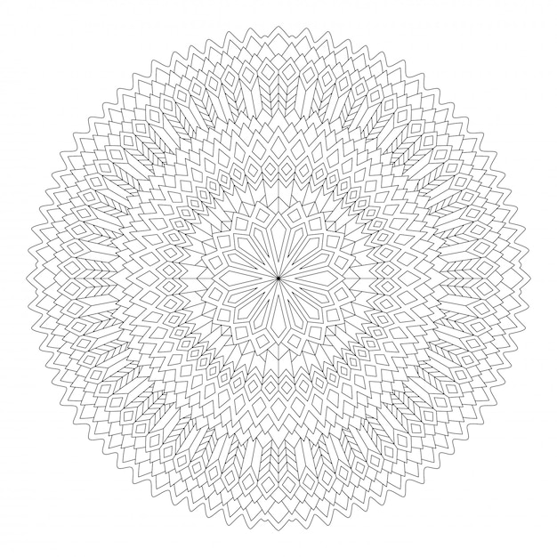 Linear art for coloring book with round