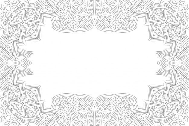 Linear border for adult coloring book page