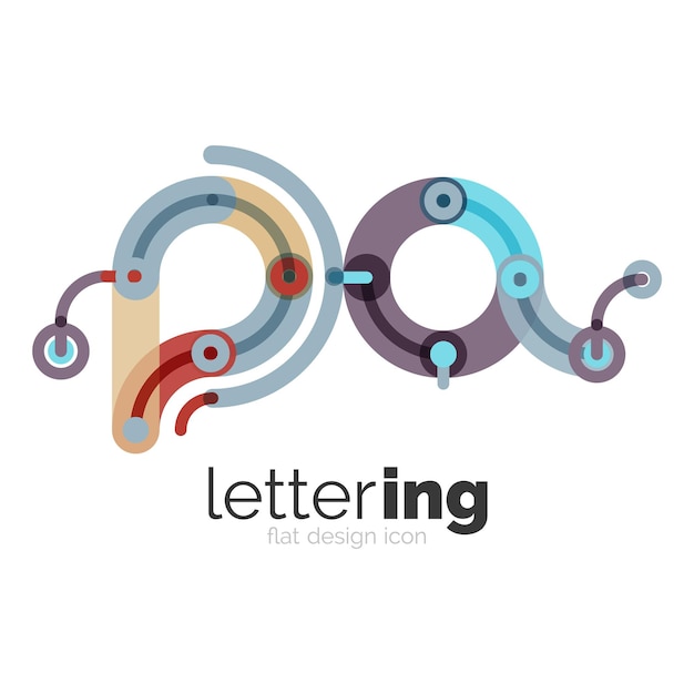 Linear business logo letter