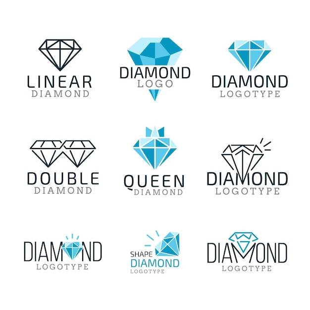 linear diamond logo pack