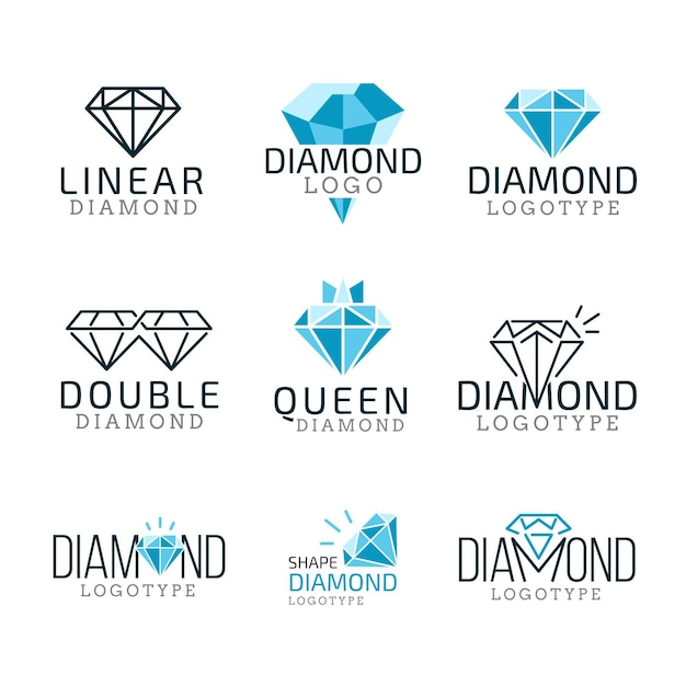 Vector linear diamond logo pack