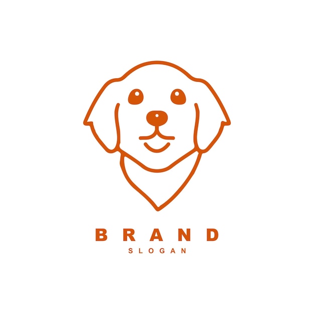 Linear dog with bandana logo design