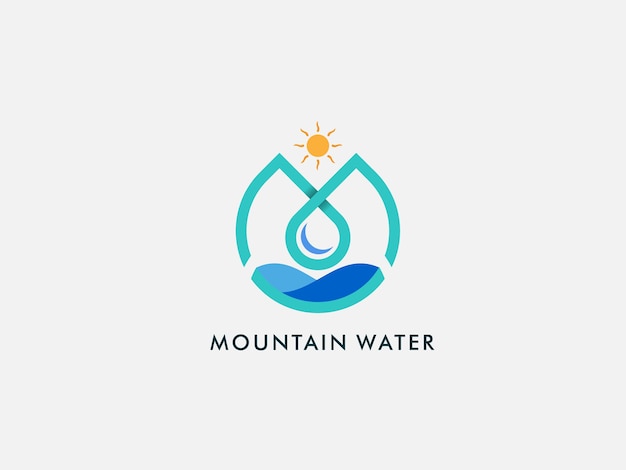 Vector linear drop loop vector icon logo design template. minimalistic water, clean, moisture vector sign symbol mark logotype