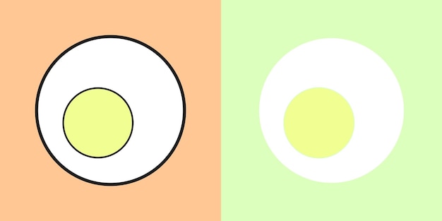 Linear egg icon outline vector sign linear icon two options in color