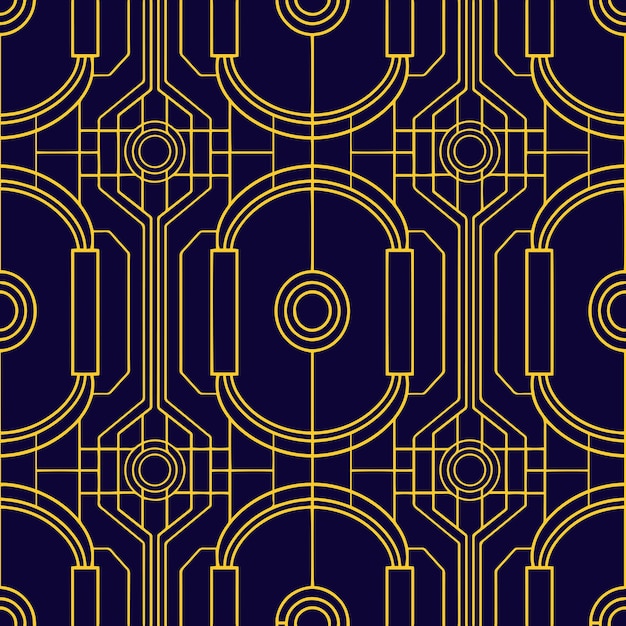 Linear Elegant Geometric Minimalist Art Deco Seamless Pattern