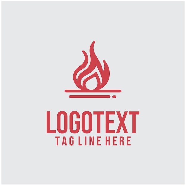 linear fire logo vector illustration