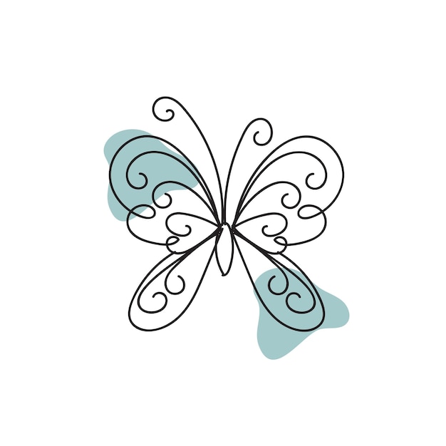 Premium Vector | Linear flat butterfly outline collection