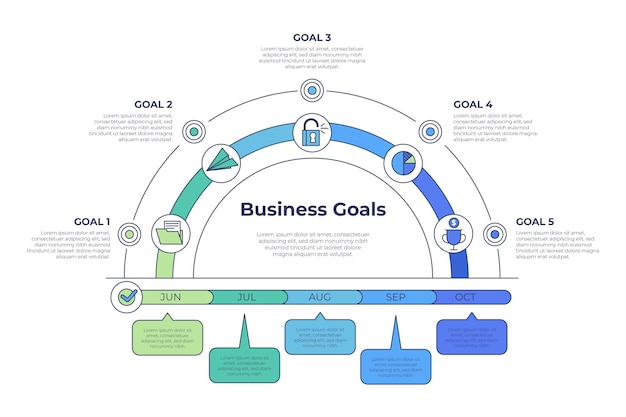 Linear flat circular diagram infographic