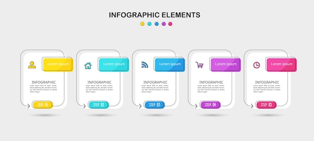 선형 평면 infographic 템플릿