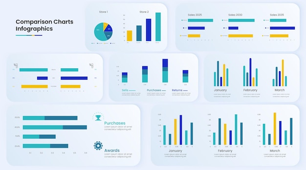 Linear flat organizational chart infographic