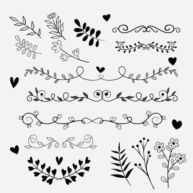 Linear flat wedding ornaments collection