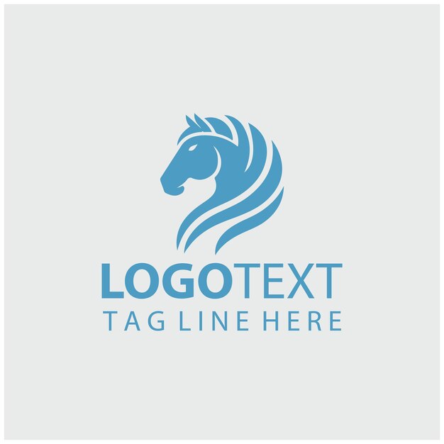 Linear Horse Logo Vector Illustrations