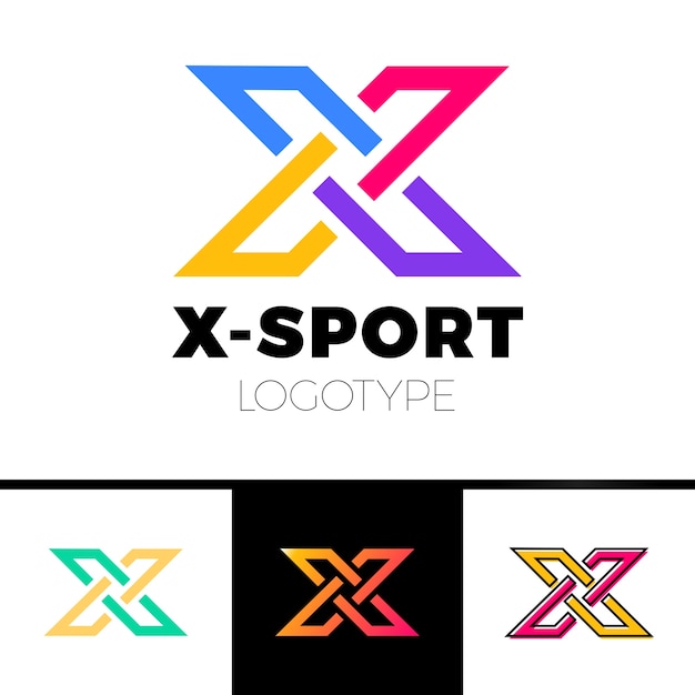 Линейная буква X logo монограмма