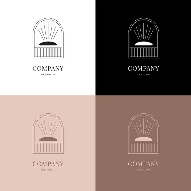 Vector linear logo bakery bread minimalism