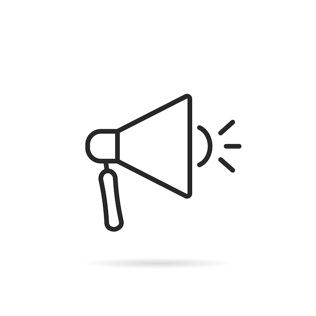 Vector linear megaphone like mobile app icon